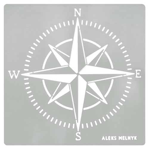 Aleks Melnyk #72 Compass Rose Stencil Small, Nautical Stencil for Painting on Wood, Template Craft Wood Burning, Pyrography, Painting and Engraving, - WoodArtSupply