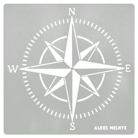 Aleks Melnyk #72 Compass Rose Stencil Small, Nautical Stencil for Painting on Wood, Template Craft Wood Burning, Pyrography, Painting and Engraving, - WoodArtSupply