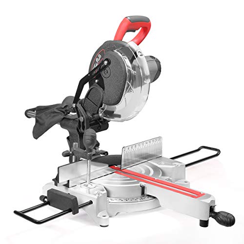 XtremepowerUS 10" Sliding Compound Miter Saw Precision Cut Blade Guard Build-in Dust Bag 6000 RPM 13 Amp Motor - WoodArtSupply