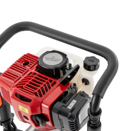 DYRABREST 2.3HP 2-Stroke Gas Powered Post Driver, 52CC Gasoline Engine Pile Driver Push Fence Farm Hammer Machine for Fence,Garden, Posts, Stakes, DYRABREST