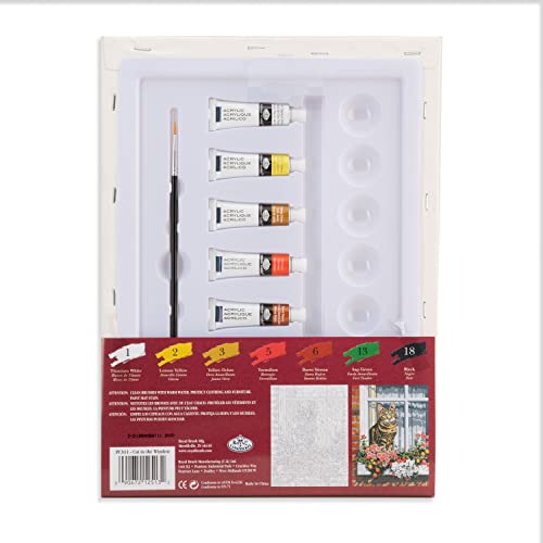 Royal & Langnickel PCS11 Painting by Numbers Small Canvas Painting Set, Cat in The Window Royal & Langnickel