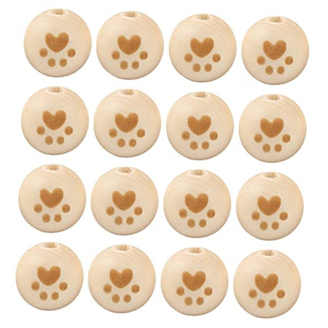 Anneome 50pcs Log Color Wooden Beads Unfinished Round Craft Wooden Beads Wooden Bracelet DIY Wood Beads Natural Wooden Beads Natural Color Round DIY Anneome