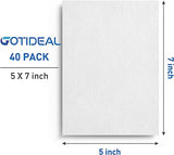 GOTIDEAL Bulk Canvases for Painting, 5 x 7 inch Value Pack of 40, Gesso Primed White Blank Canvas Boards - 100% Cotton Art Supplies Canvas Panel for GOTIDEAL