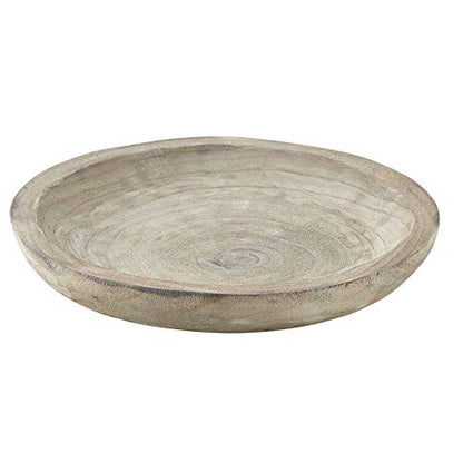 Santa Barbara Design Studio Table Sugar Hand Carved Paulownia Wood Serving Bowl, Medium, Grey,8 cubic inches - WoodArtSupply