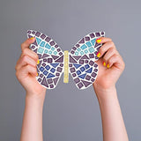 WEBEEDY Make 2 Butterfly Glass Mosaic Kit Creativity DIY Mosaic Glass Kit for Kids Adults Include Glass Mosaic Tiles, Wooden Chips, Ribbon WEBEEDY