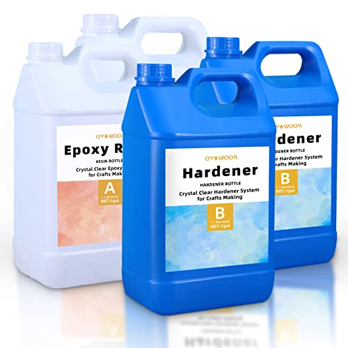 OYOOWOOA Deep Pour Epoxy Resin 4 Gallons Liquid Resina Epoxica para Madera Transparente Crystal Clear Casting Resin for Garage Floor River Tables OYOWOOA