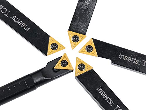 Accusize Industrial Tools 3/8" 5ps/set Indexable Turning Tool Set (4Ps turning + 1 PC boring), 2386-0038 Accusize Industrial Tools