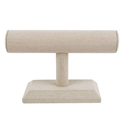 MOOCA Linen Covered Wood Jewelry Display, Jewelry Stand, Perfect for Bracelet Bangle Watch for Home Organization, Store, Tradeshow and Showcase, 7 MOOCA