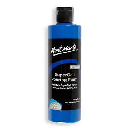 MONT MARTE SuperCell Pouring Paint 240ml - Navy Blue - WoodArtSupply