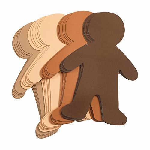 Colorations Multicultural Big People Shapes Set of 24, Multicultural Glossy Card, Skin Color Paper, Kids Around The World, Cardboard People, People - WoodArtSupply