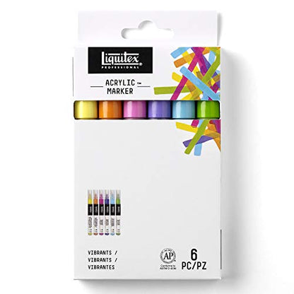 Liquitex Professional Paint Marker Set, 6 Piece, Vibrants - WoodArtSupply