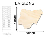 Unfinished Wood Nigeria Shape - West Africa Craft - up to 36" DIY 16" / 1/8" 24 Hour Crafts