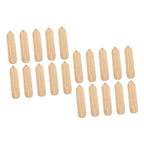 TEHAUX 20pcs Wooden Blank Bookmark Unfinished Wooden Slices Unfinished Hanging Tags Unfinished Wooden Crafts Wood Art Bookmarks Wooden Craft TEHAUX