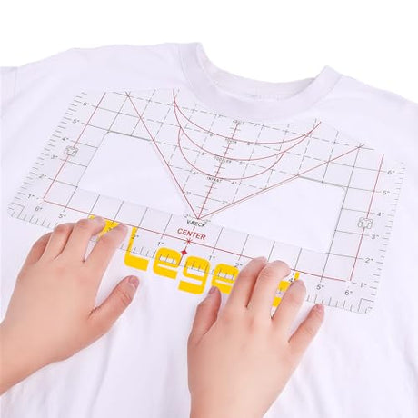 Tshirt Ruler Guide for Vinyl Alignment,Acrylic Tshirt Ruler for Center Design,Tshirt Measurement Tool for Heat Press,Sublimation,Heat Transfer, Heat T Legend