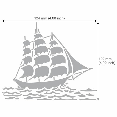 Aleks Melnyk No.475 Metal Stencil, Sailing Ship, Pirate Transport, Small Stencil, 1 PC, Template for Wood Burning, Engraving, Crafting, Scrapbook - WoodArtSupply