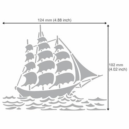 Aleks Melnyk No.475 Metal Stencil, Sailing Ship, Pirate Transport, Small Stencil, 1 PC, Template for Wood Burning, Engraving, Crafting, Scrapbook - WoodArtSupply