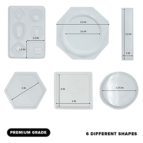 Silicone Resin Molds for Epoxy Resin Molds Silicone Kit Bundle Jewelry, Pendants, Trinket Tray, Ashtray, Coasters for UV Resin Casting Expoxy Resin