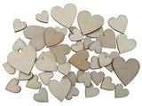 Kinteshun Natural Wood Unfinished Cutout Veneers Slices for Patchwork DIY Crafting Decoration(100pcs,Mixed Sizes,Love Heart Shape) Kinteshun