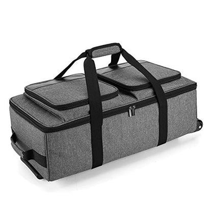 LUXJA Rolling Tote Compatible with Cricut Explore Air (Air2) and Maker, Carrying Case with Wheels and Storage Pockets Compatible with Cricut Die-Cut - WoodArtSupply