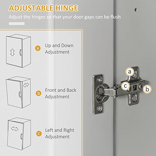 HOMCOM Modern Kitchen Pantry Freestanding Cabinet Cupboard with Doors and Drawer, Adjustable Shelving, Grey - WoodArtSupply