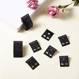 Pandahall 100pcs Rectangle Plastic Earring Ear Stud Display Cards Black Jewelry Velvet 1.49x1.18 Inch PH PandaHall