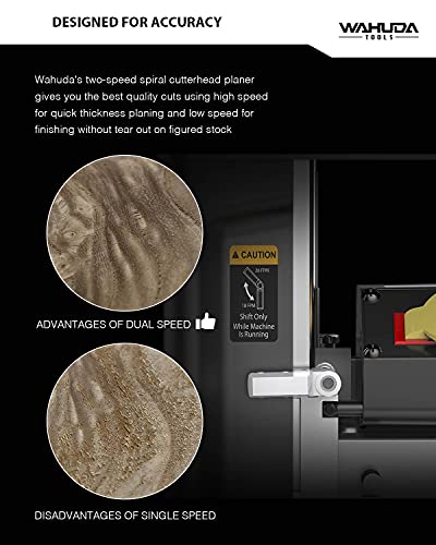 Wahuda Tools 13" Spiral Cutterhead Planer with 4-sided carbide Tips (Two Speed-New) WAHUDA TOOLS
