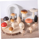 Kisangel 1 Set Simulation Mushroom Game Miniature Toys Micro Toys Miniture Decoration Mini Mushroom Model Natural Wooden Mushroom Unfinished Wood Kisangel