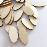 Kisangel 200pcs Unfinished Wood Oval Cutout Natural Rustic Wooden Ellipse Slices Chip Embellishment Gift Tag Board Game Pieces for DIY Arts and Kisangel