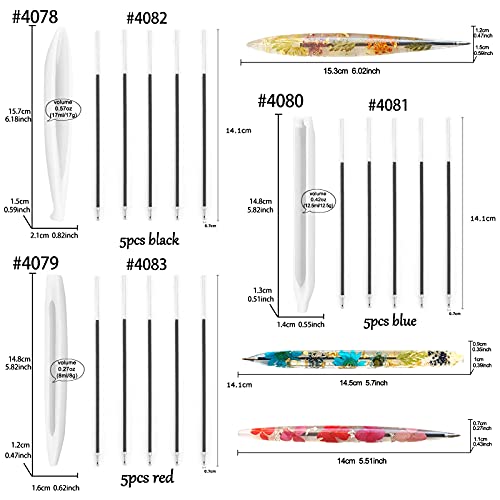Fountain Pen and Ball-Pen Silicone Molds Epoxy UV Resin Casting Kit of 22