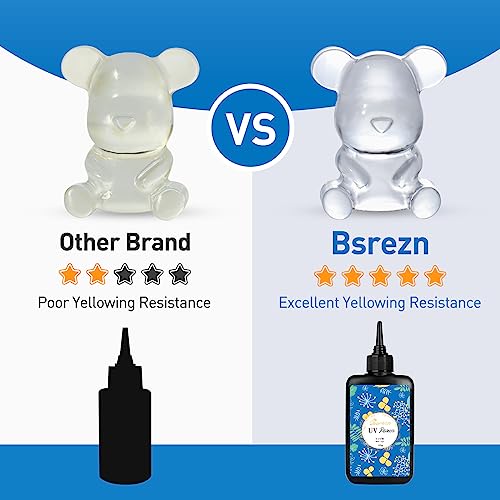 Bsrezn Upgraded UV Resin Kit with Light- 200g Clear Hard UV Cure Epoxy Resin Supplies Premixed Activated Glue Fast Curing Starter Jewelry Making Kit Bsrezn