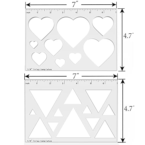 9 in 1 Router Templates for Woodworking,Router Jig Template,Heart Inlay Templates, Decorative Templates Monliful