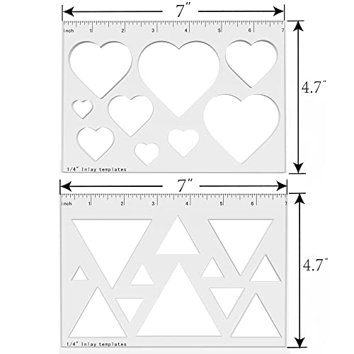 9 in 1 Router Templates for Woodworking,Router Jig Template,Heart Inlay Templates, Decorative Templates - WoodArtSupply