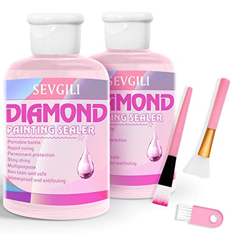 sevgili Diamond Painting Sealer Kits 240ML with Brushes, Diamond Art Sealer Puzzle Glue Diamond Painting Accessories and Tools,Diamond Painting Kits sevgili