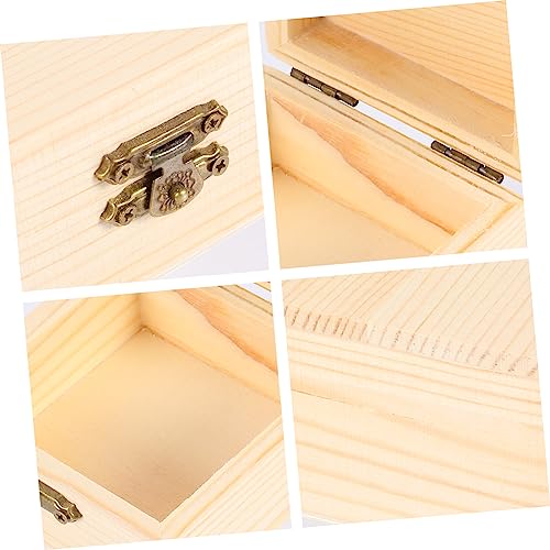 Abaodam 12 Pcs Packaging Storage Wooden Box Rustic Wooden Case Unfinished Wooden Jewelry Wood Ring Wood Trim Jewelery Organizer Earring Storage Abaodam