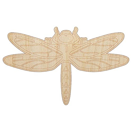 Dazzling Dragonfly Dasher Darner Insect Unfinished Wood Shape Piece Cutout for DIY Craft Projects - 1/4 Inch Thick - 4.70 Inch Size Sniggle Sloth