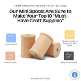 Wooden Spools 1/2 x 1/2 inch Pack of 100 Unfinished Mini Birch Wood Spools, Splinter-Free, for Crafts and Wood Jewelry by Woodpeckers Woodpeckers