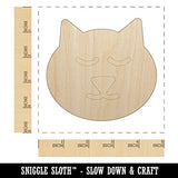 Cat Face Unfinished Wood Shape Piece Cutout for DIY Craft Projects - 1/4 Inch Thick - 4.70 Inch Size Sniggle Sloth