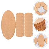 COHEALI 100pcs Oval Wood Chips DIY Unfinished Wood Oval Shaped Wood Cutout Wooden Oval Slices Oval Wood Slices Blank Wood Chip Blank Ornaments Oval COHEALI