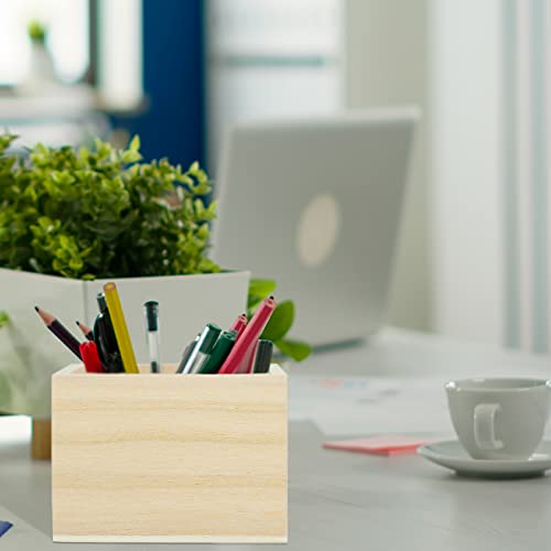 Aodaer 10 Pieces Wooden Box Unfinished Small Platane Wood Box 4 x 4 x 2.2 Inch Rustic Treasure Box Decorative Craft Organizer Storage Box for Crafts, Aodaer