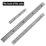 3 Pack Stainless Steel Ruler 16 inch 6 inch and 12 inch Metal Ruler Kit with Conversion Table Metric Straight Edge Linear Measurement Ruler SAMLOO