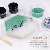 Epoxy Resin and Hardener 16 oz Kit, Crystal Clear, Glossy, UV Resistant, for DIY Art Crafts, Jewelry, Cast Coating Wood, Easy Cast Resin, Molds with Rolio