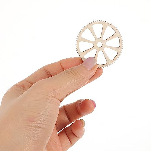 Amosfun 50pcs Mini Wooden Gear Puzzle Buttons Unfinished Wood Pieces Crafts DIY Painting Decorations Amosfun