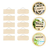 Kisangel 10Pcs Hanging Wooden Sign Blank Wood Plaque Blank Wood Sign Crafts Blank Wooden Writing DIY Sign Unfinished Wood Plaque Unfinished Wood Sign Kisangel