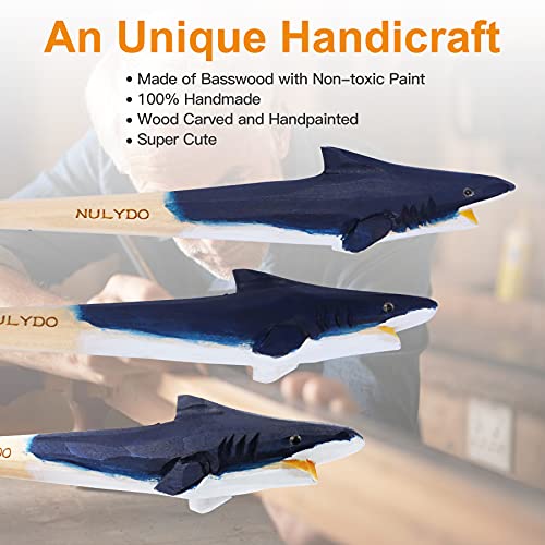 NULYDO 100% Handmade Wood Carved Animal Gel Pen | Shark, Cute Stationary School Supply Office Supply, Fun Pen Novelty Writing Pen, Unique Gift Pen NULYDO