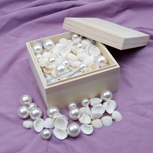 MY MIRONEY 2Pcs Wooden Unfinished Storage Box with Top Lid 5.91" x 5.91" Square Wooden Pine Box DIY Craft Stash Boxes Gift Box for Arts Hobbies and MY MIRONEY