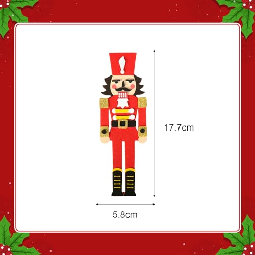 Fennoral 12 Pack Nutcracker Craft Kit for Kids Make You Own Foam Stickers Ornament DIY Christmas Arts and Crafts fo Chirstmas Party Supplies - WoodArtSupply