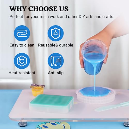 LET'S RESIN Leveling Table for Resin, 16''x 12'' Acrylic Adjustable Resin Leveling Table with Silicone Mat, Multipurpose No Installation Required LET'S RESIN