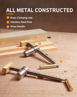 DAYDOOR Bench Dog Clamp, 3/4'' Dog Hole Clamp for Woodworking, Upgraded Adjustable Workbench Stop with Brass Handle (19mm, 2 Pack) DAYDOOR