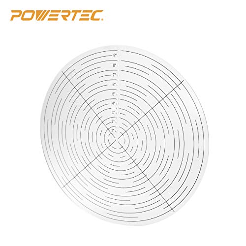 POWERTEC 71421 10" Round Center Finder Compass (Tool) for Wood Turning Lathe Work – Clear Acrylic