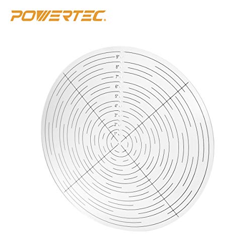 POWERTEC 71421 10" Round Center Finder Compass (Tool) for Wood Turning Lathe Work – Clear Acrylic - WoodArtSupply